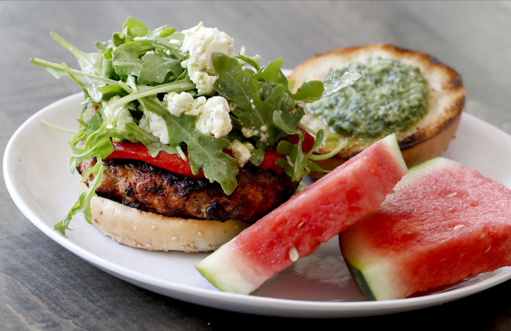 Goat cheese turkey burger at Chris' NY Sandwich Co.